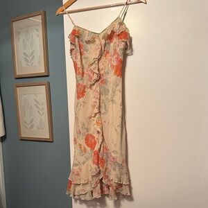 Express Floral Ruffle Midi Dress